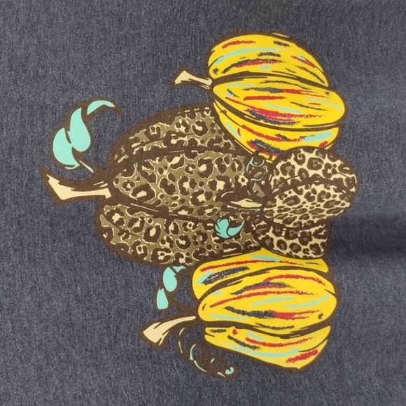 Spirit with Style graphic tee size large blue pumpkins for Fall short sleeve - Picture 4 of 5